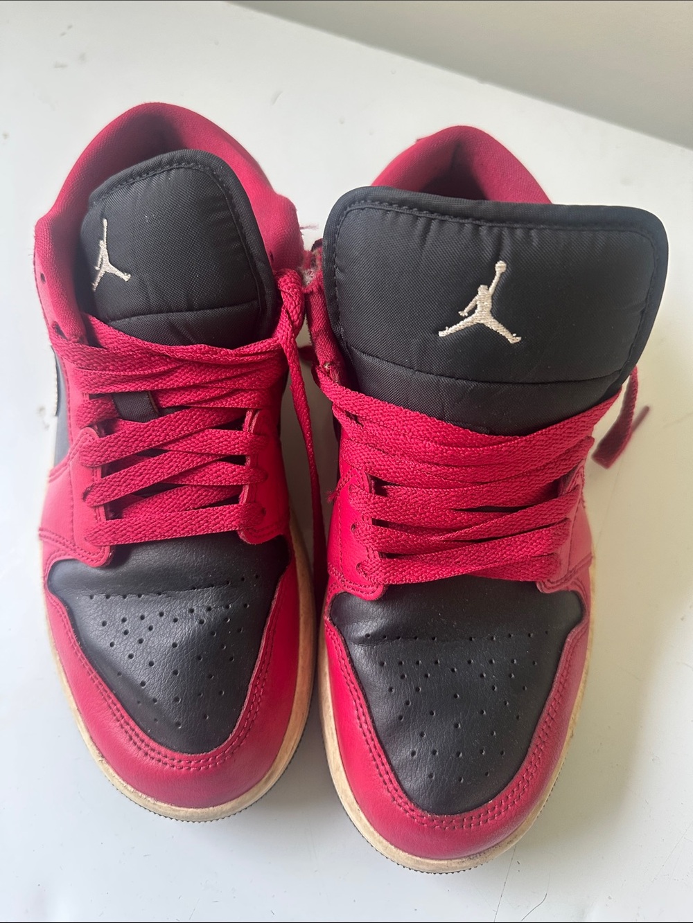 Jordan Kids' Red and Black High-Top Sneakers with White Jumpman